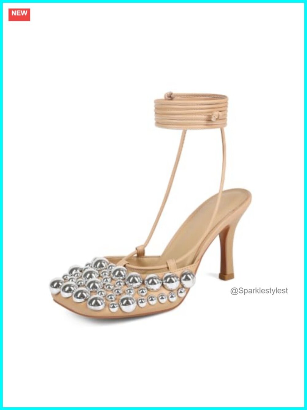 High Heel Sandals 4IN Stiletto Pumps with Pearls for Weddings Parties Evening